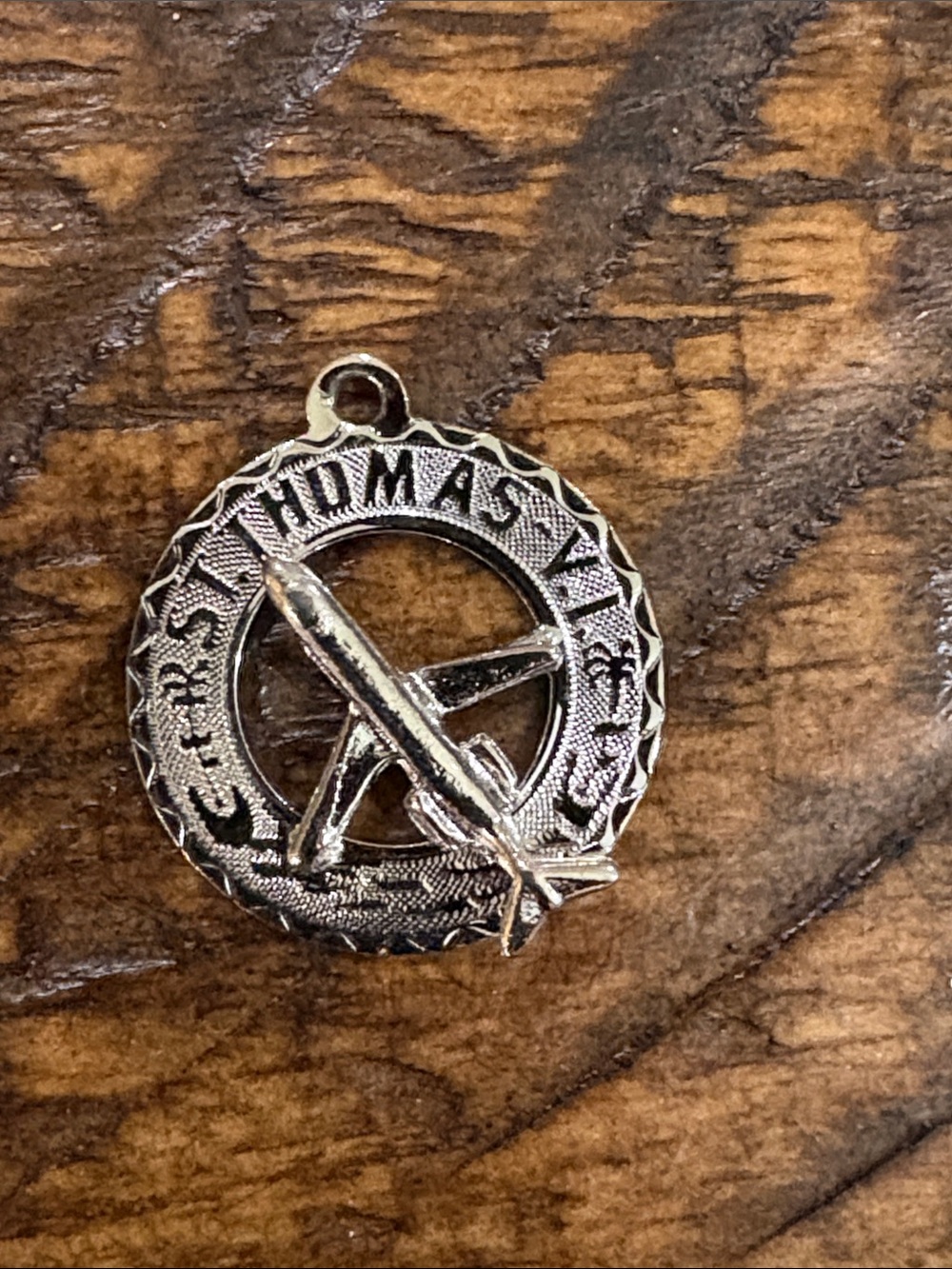 Sterling St. Thomas Airplane Pendant Charm